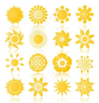 黄色太阳图案设计元素矢量素材