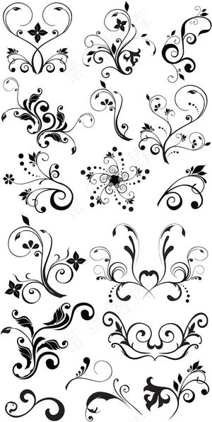 黑色时尚花纹设计