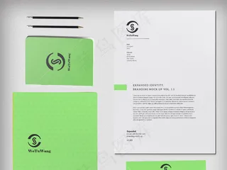 2018绿灰色清新风格企业vi