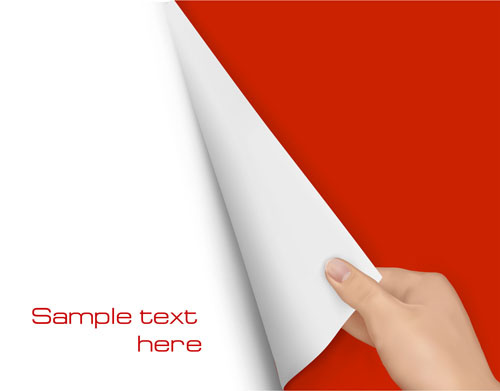 手翻书页的逼真效果矢量素材