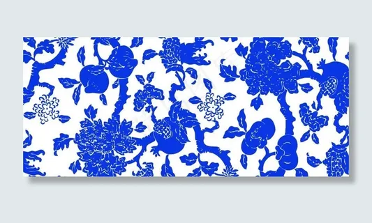 青花瓷图案 石榴纹样