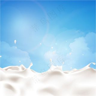 清爽蓝色牛奶化妆品主图背景