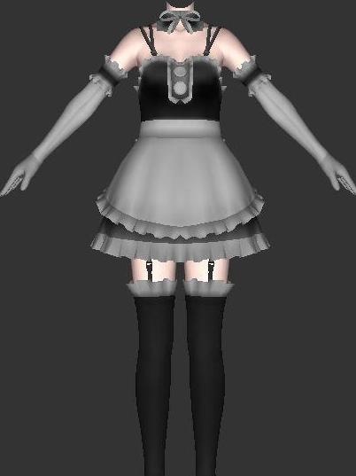 花边连衣裙01_18 3D箱娘服装...