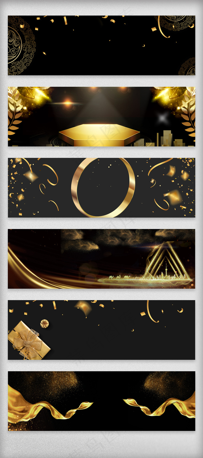 酷炫金色电商banner背景素材