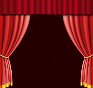 红色舞台幕布矢量图