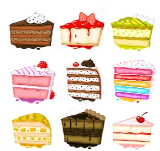 美味三角蛋糕矢量素材图片