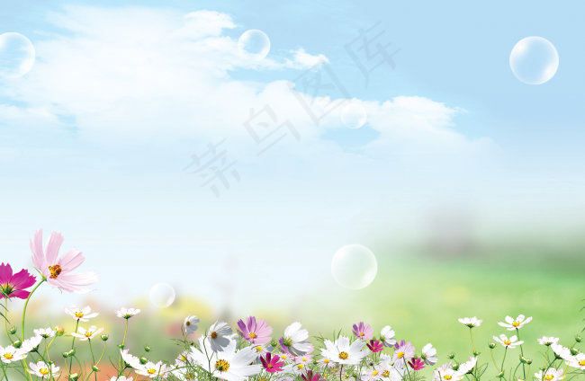 绿色春天展板背景