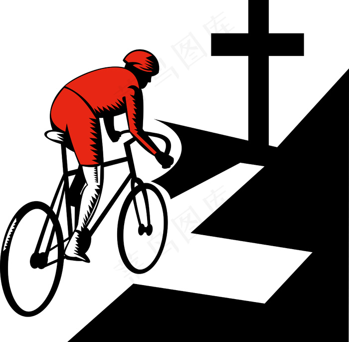 骑自行车的人在跨上自行车公路赛eps,ai矢量模版下载