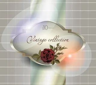 花卉装饰复古背景矢量二