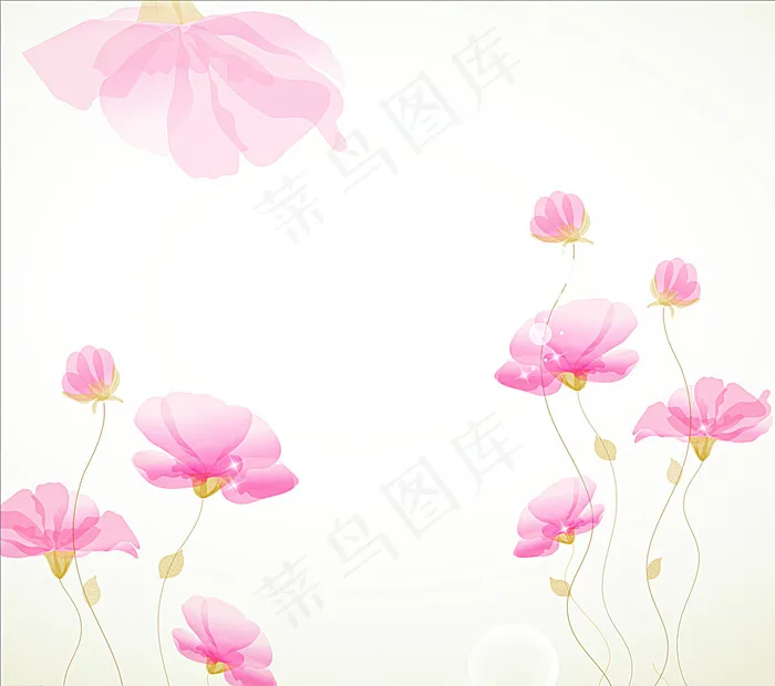 浅粉红花背景底纹图片cdr矢量模版下载