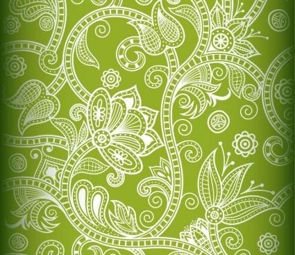 自由无缝花卉背景矢量