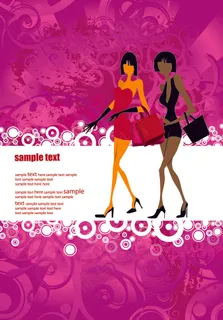 潮流时尚购物海报矢量素材