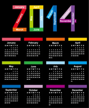 2014彩色日历载体材料