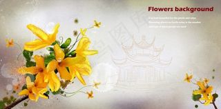 浪漫唯美黄花海报背景
