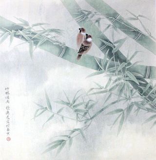 竹林烟雨图片