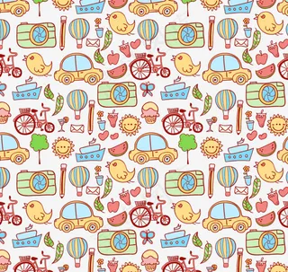 卡通旅游元素背景矢量素材图片