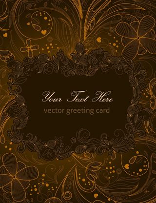 花的贺卡矢量插画