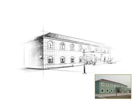 素描建筑图psd素材psd模版下载