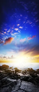 夕阳海边美景图片 夕阳海边美景图片