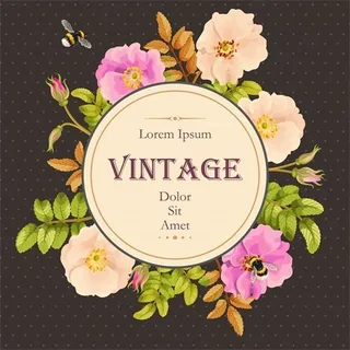 鲜花花朵边框花环花鸟水彩画 鲜花花朵边框花环花鸟水彩画