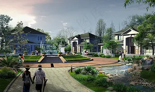 小区园林建筑透视图