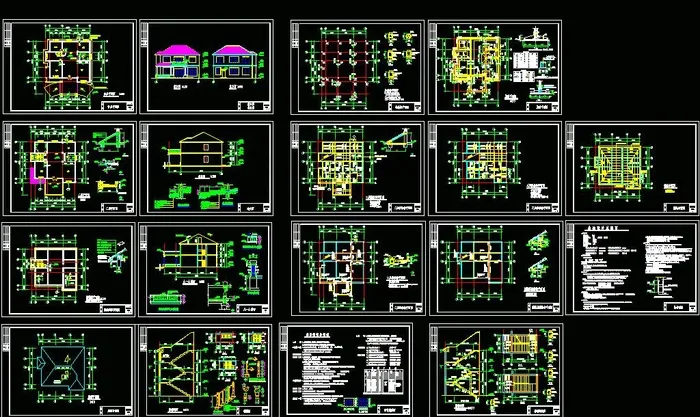 别墅全套建筑结构施工图