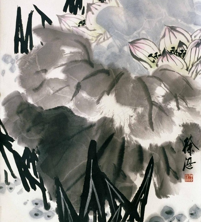 池塘莲花图片