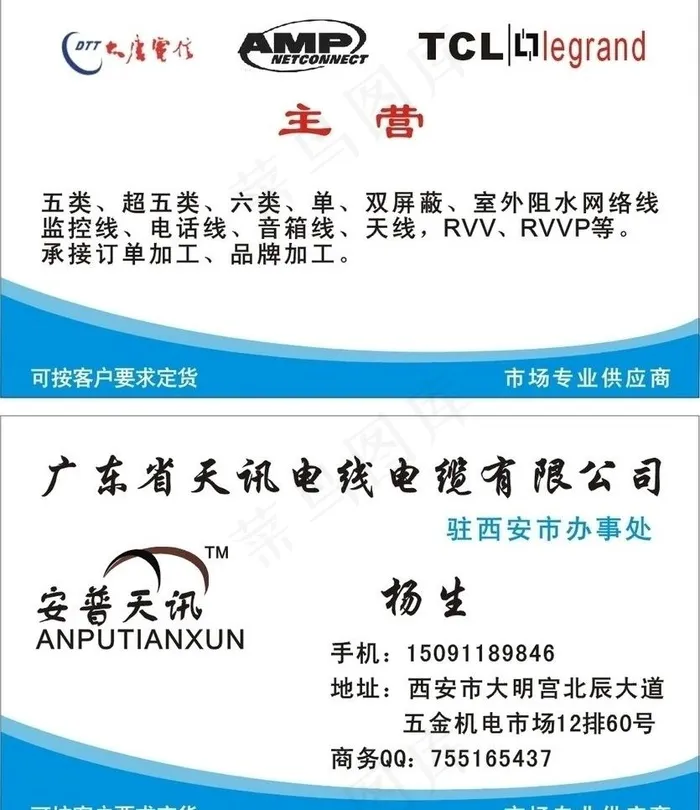 电线电缆名片设计图片cdr矢量模版下载