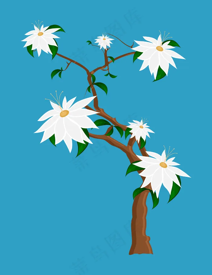 白色的花的植物eps,ai矢量模版下载