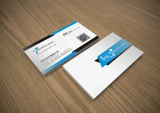 科技IT蓝色简约名片二维码