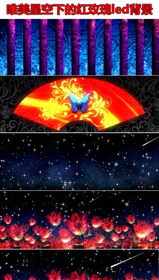 唯美浪漫星空流星雨红玫瑰婚庆led...