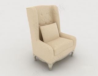 欧式常见单人沙发3d模型下载