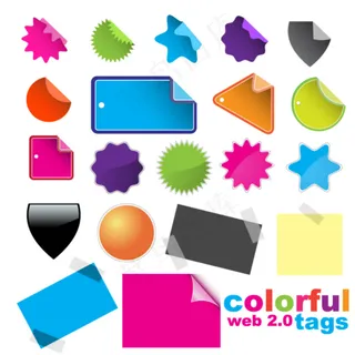 web2.0标签元素矢量素材