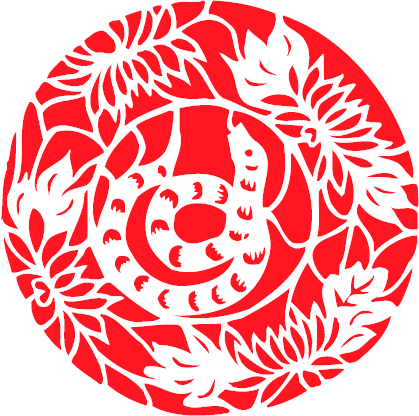 民间艺术剪纸蛇矢量图47