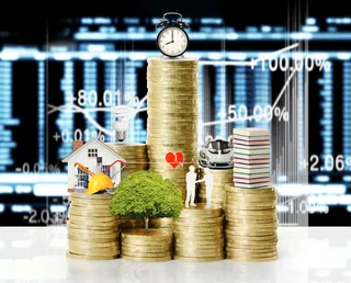 金币嫩芽小树苗孵化培育理财商务金融财富主题素材