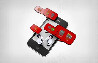 移动支付商务科技移动终端平面素材