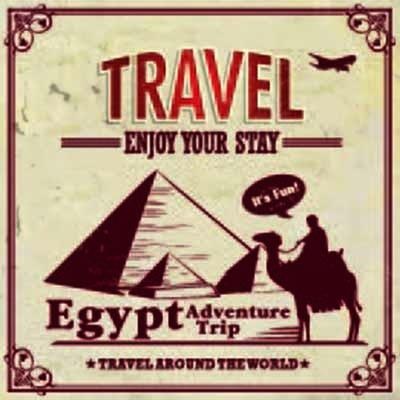 埃及复古旅行建筑元素矢量