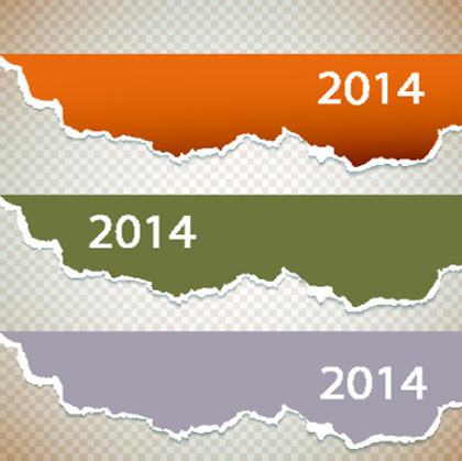 2014撕纸banner矢量素材