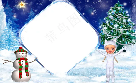 圣诞框架平面设计图图片