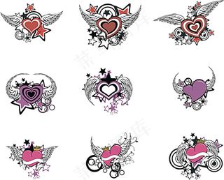 各种装饰心形图案