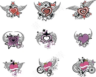 各种装饰心形图案