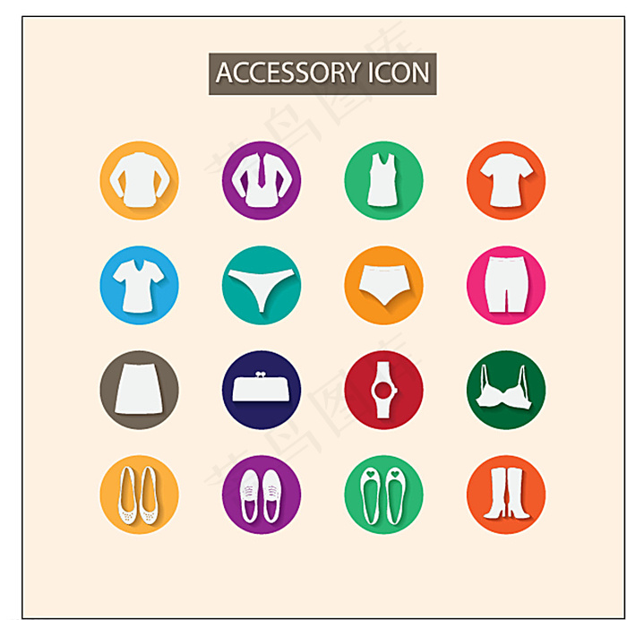 手机APP圆形扁平化彩色图标设图片