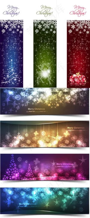 梦幻圣诞节条幅背景设计