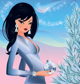 春夏秋冬季节美女插画矢量素材 春夏秋冬季节美女插画矢量素材
