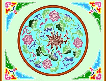 雕梁画栋 荷花图片