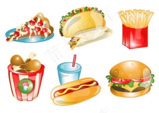 快餐食品矢量素材