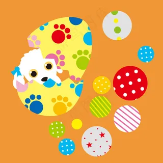 印花矢量图 可爱卡通 卡通动物 小...