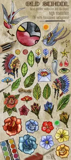 手绘水墨复古民族印第安png免扣设...