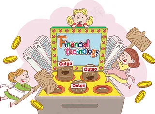 打地鼠的卡通人物