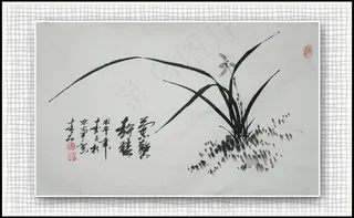 青石国画兰花图片